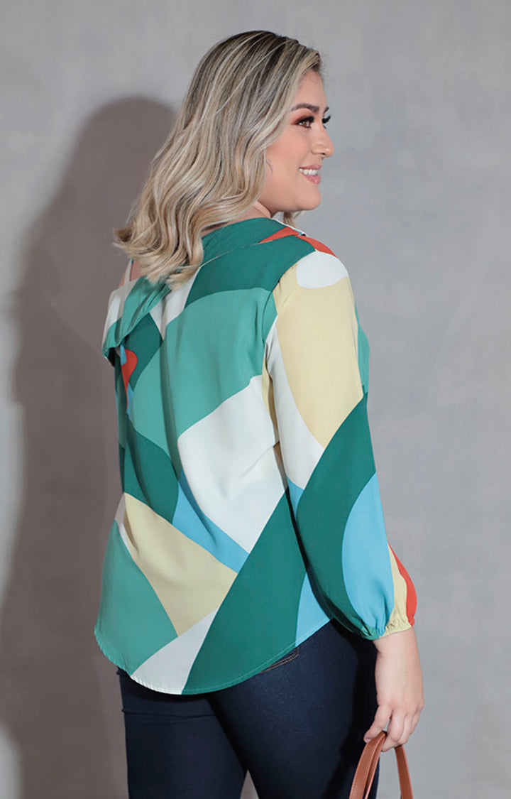 Blusa verde estampada - BLUSA XL Boutiquemirel 