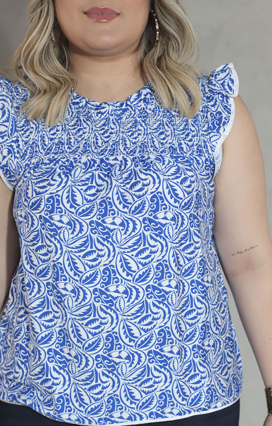 Blusa azul estampada - BLUSA XL Boutiquemirel 