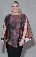 Blusa café con lazo - BLUSA XL Boutiquemirel 