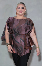 Blusa café con lazo - BLUSA XL Boutiquemirel 