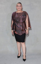 Blusa café con lazo - BLUSA XL Boutiquemirel 