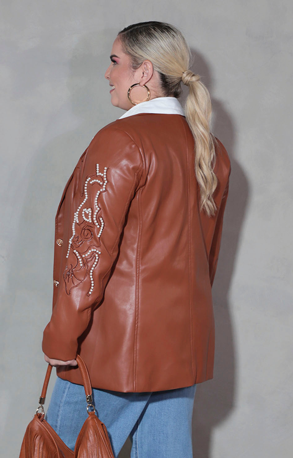 Blazer de vinipiel caramelo - CHAMARRA xl Boutiquemirel 