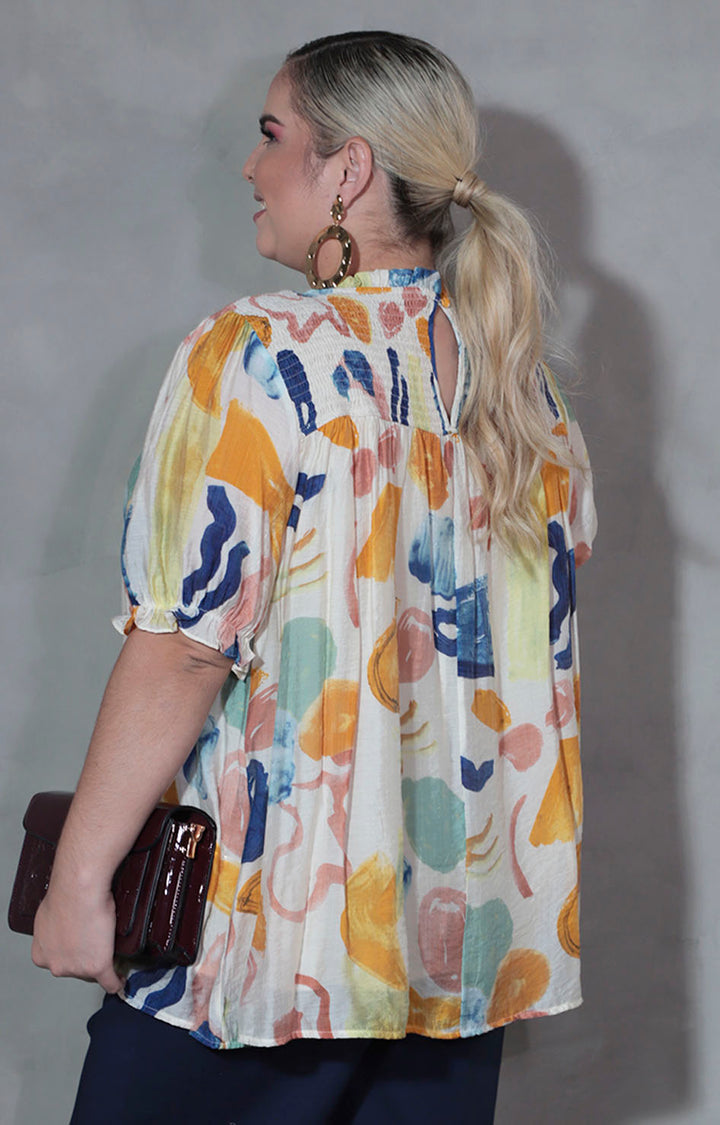 Blusa beige estampada - BLUSA XL Boutiquemirel 