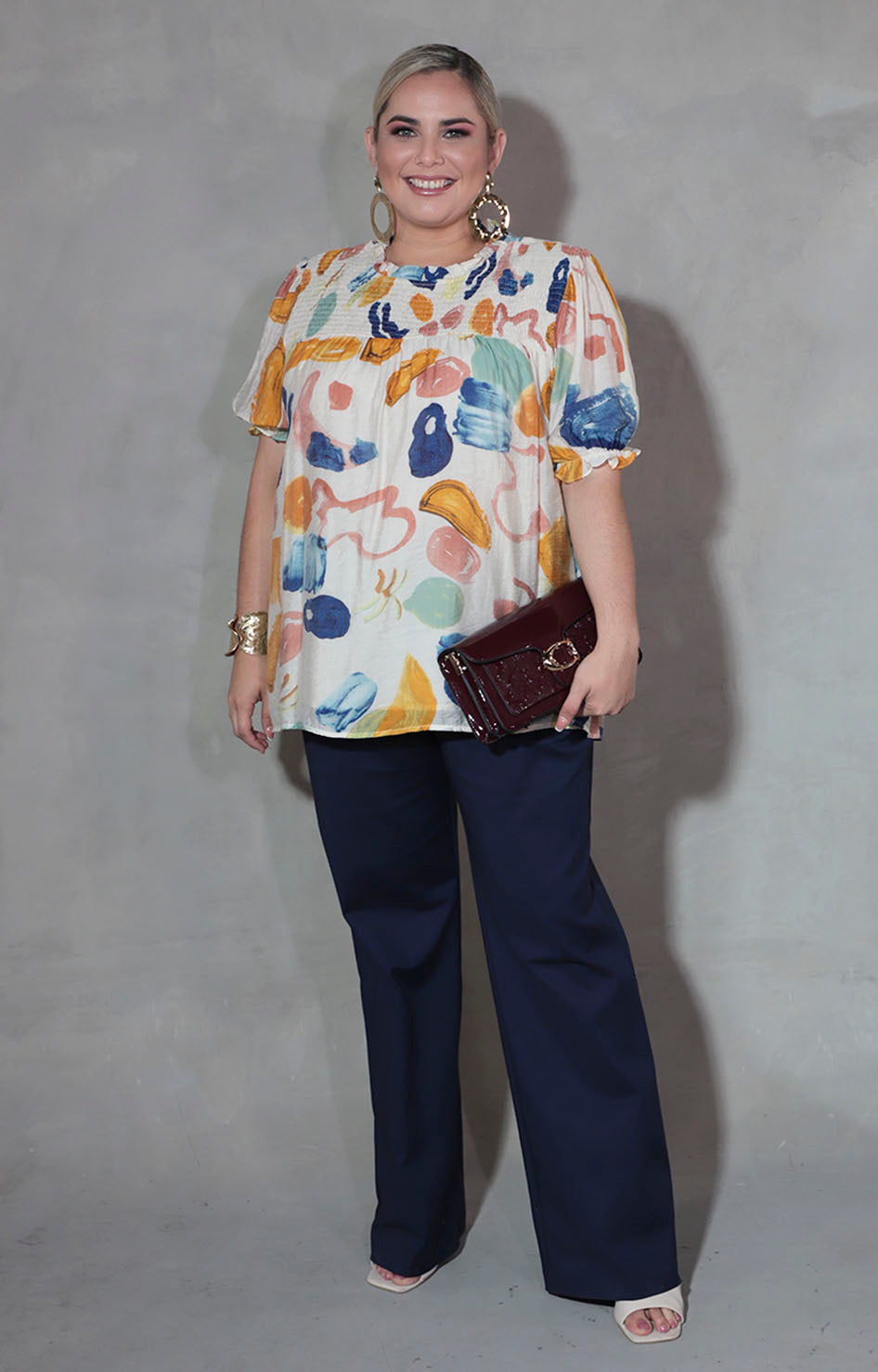 Blusa beige estampada - BLUSA XL Boutiquemirel 