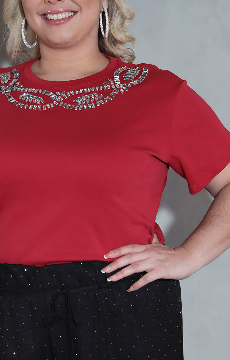 Blusa roja con brillos - BLUSA XL Boutiquemirel 
