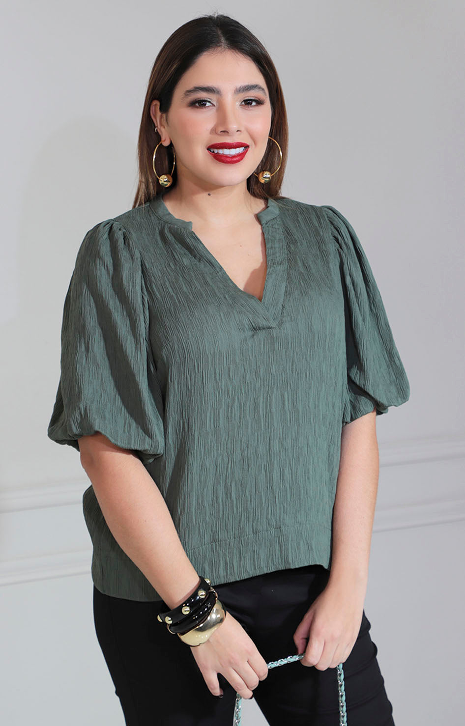 Blusa verde olivo