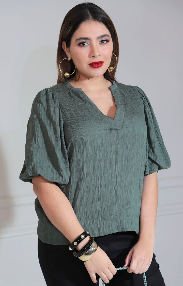 Blusa verde olivo