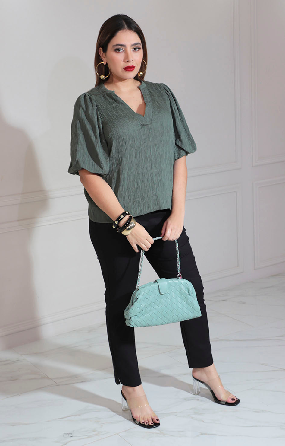 Blusa verde olivo