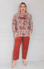 Blusa café print - BLUSA XL Boutiquemirel 