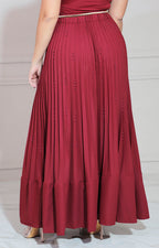 Falda vino con perlas - FALDA Boutiquemirel 