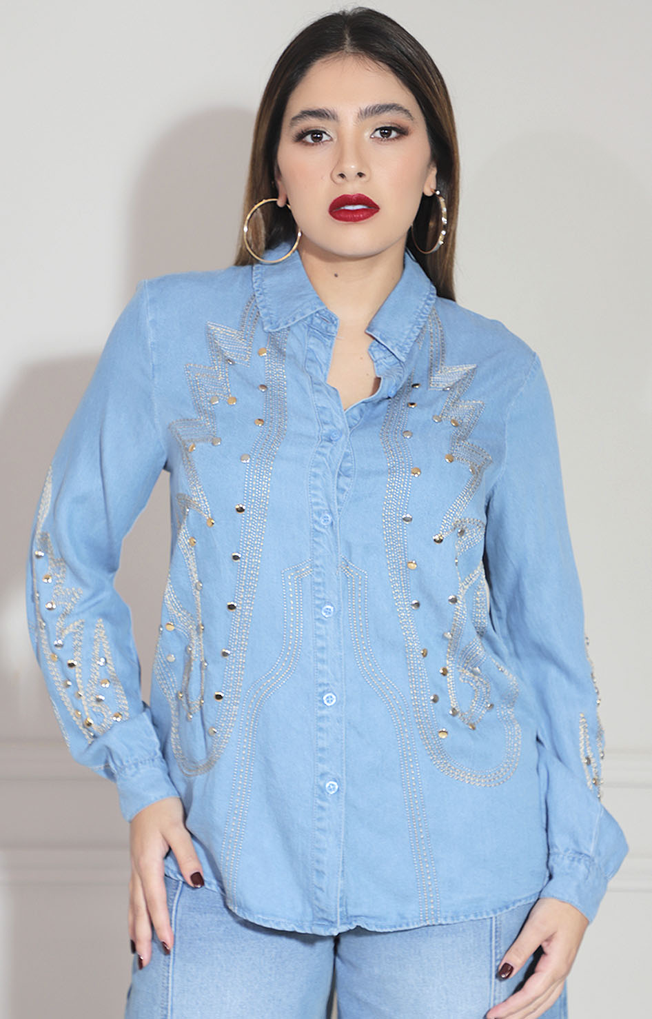 Camisera azul denim