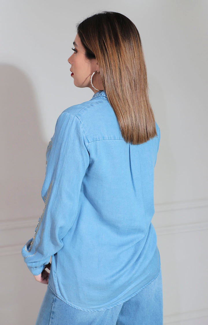 Camisera azul denim