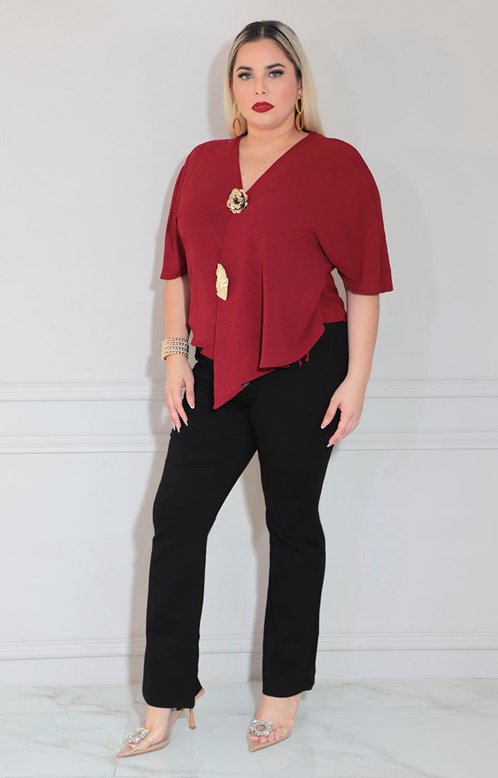 Blusa vino con broches
