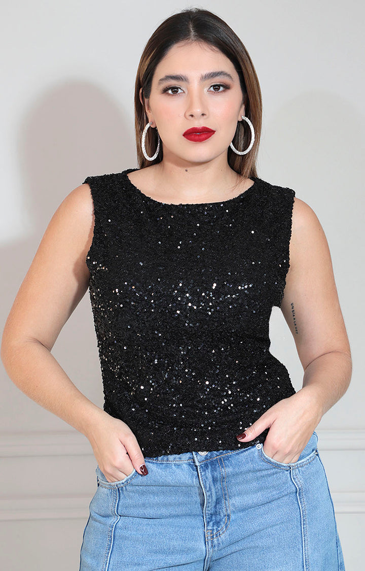 Blusa negra de lentejuela