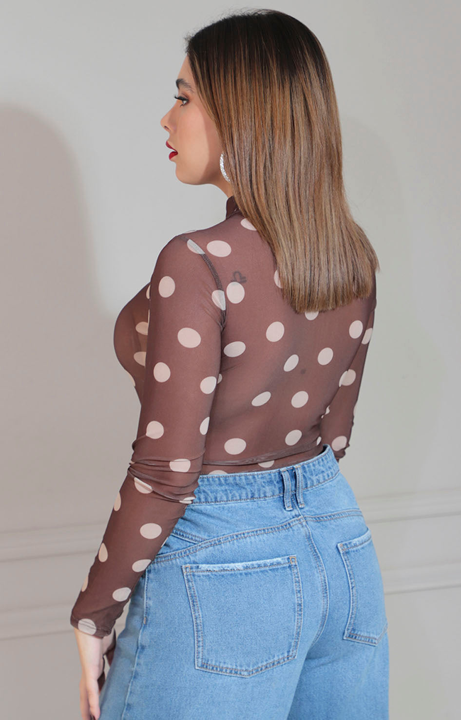 Blusa café estampada