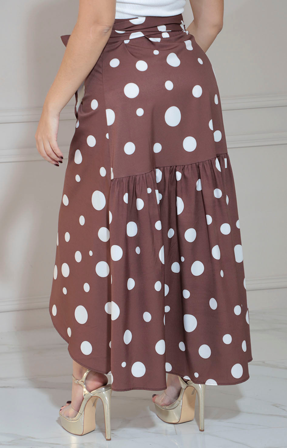 Falda envolvente café