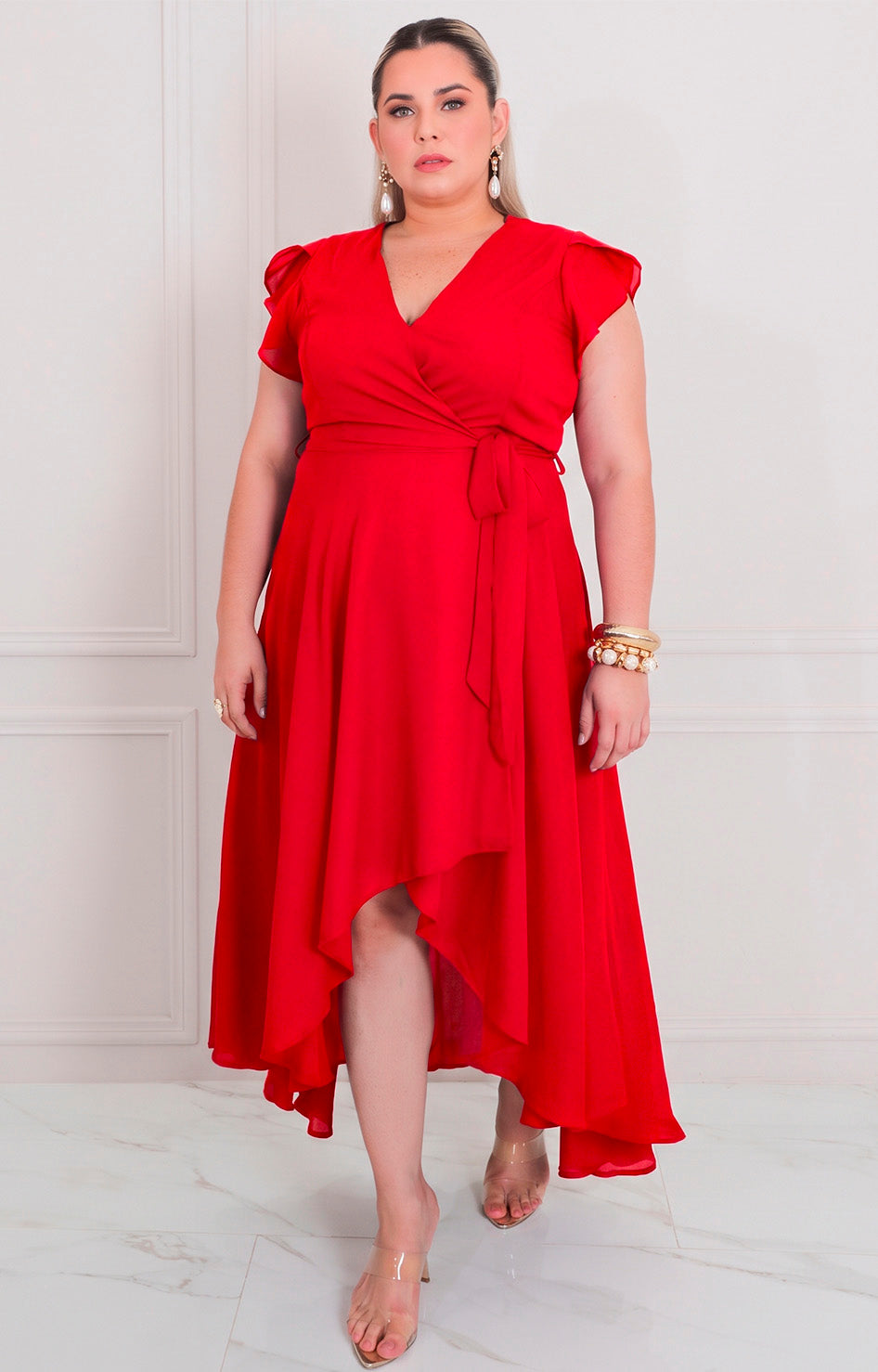 Vestido asimétrico con lazo