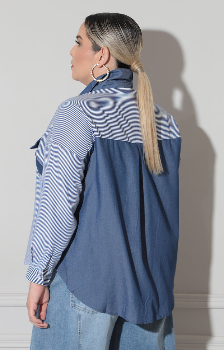 Blusa azul marino de rayas - BLUSA Boutiquemirel 