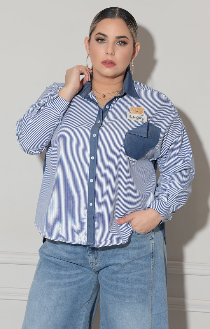 Blusa azul marino de rayas - BLUSA Boutiquemirel 
