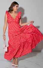 Vestido rojo corazón - VESTIDO LARGO REGULAR Boutiquemirel 