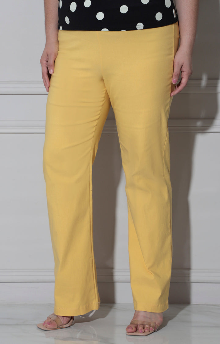 Pantalón recto amarillo - PANTALON CURVY Boutiquemirel 