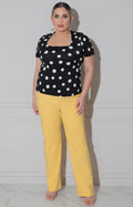 Pantalón recto amarillo - PANTALON CURVY Boutiquemirel 