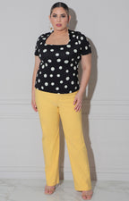Pantalón recto amarillo - PANTALON CURVY Boutiquemirel 