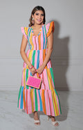 Vestido multicolor rosa - VESTIDO REGULAR Boutiquemirel 