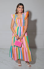 Vestido multicolor rosa - VESTIDO REGULAR Boutiquemirel 