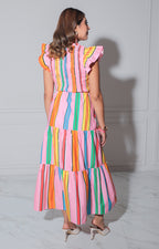 Vestido multicolor rosa - VESTIDO REGULAR Boutiquemirel 