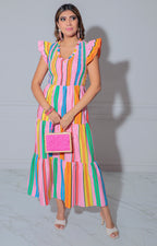 Vestido multicolor rosa - VESTIDO REGULAR Boutiquemirel 