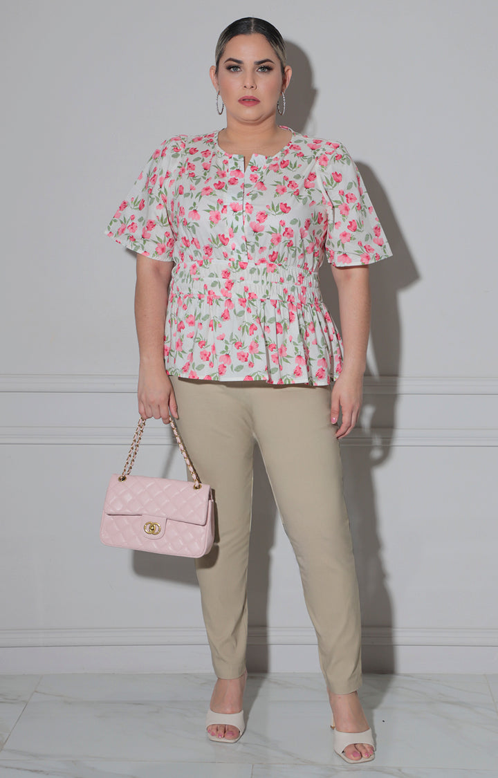 Blusa estampada en rosa - BLUSA CURVY Boutiquemirel 