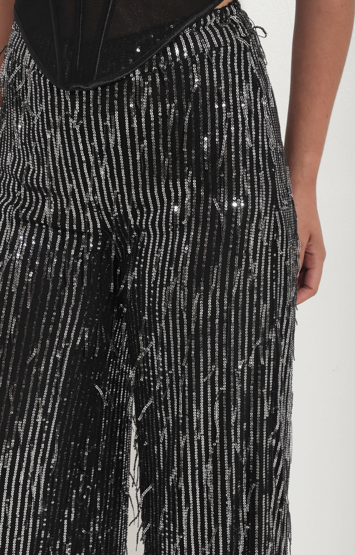 Pantalon negro con lentejuela - PANTALON Boutiquemirel 