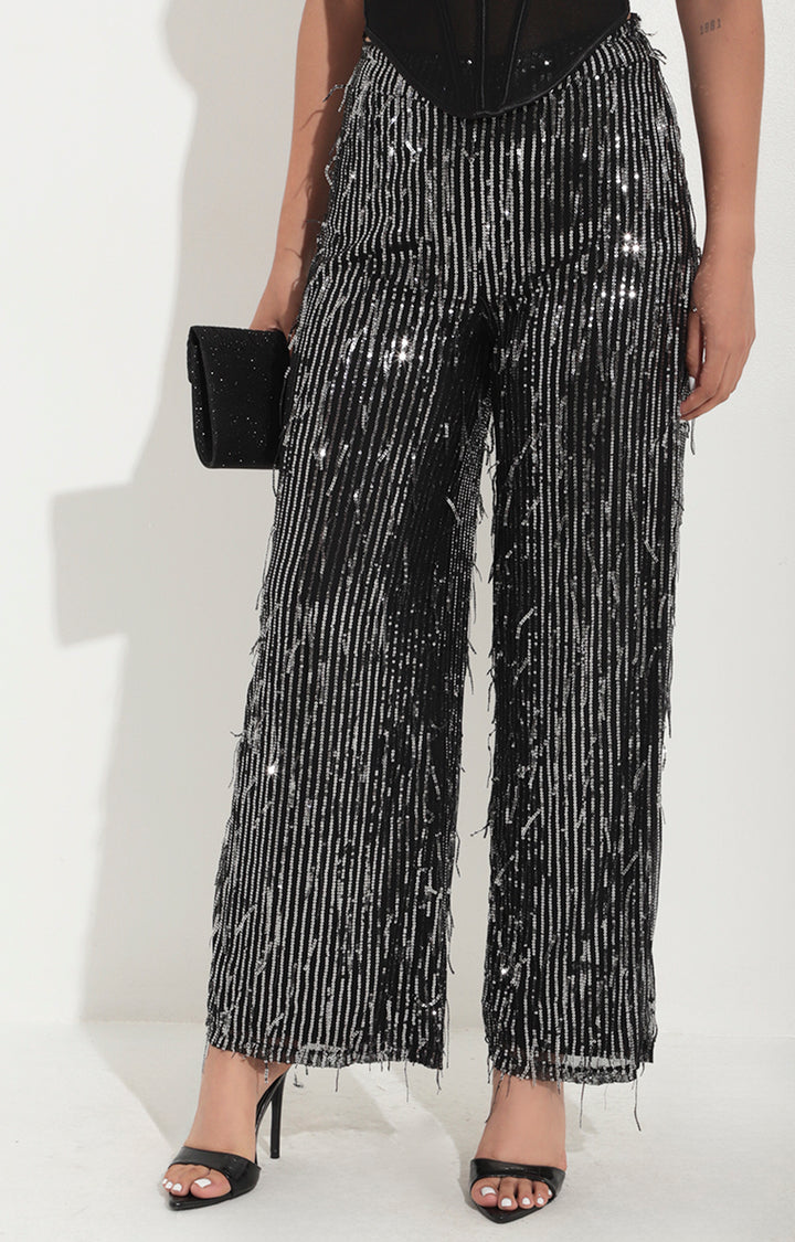 Pantalon negro con lentejuela - PANTALON Boutiquemirel 