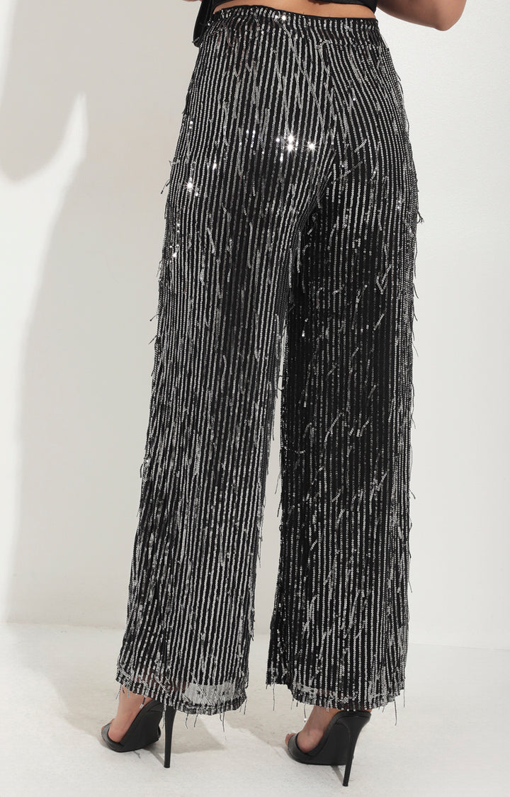 Pantalon negro con lentejuela - PANTALON Boutiquemirel 