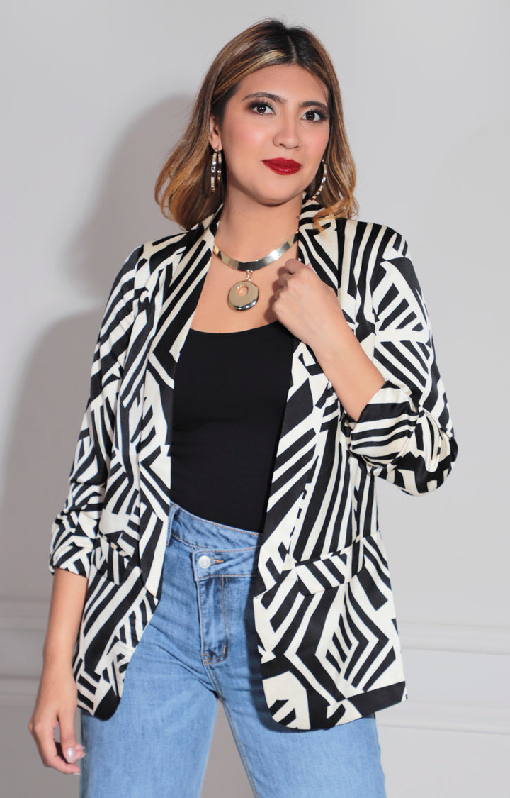 Saco estampado negro