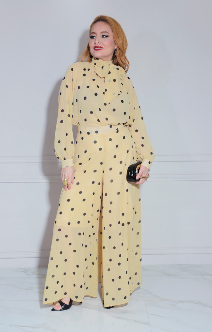 Conjunto beige estampado