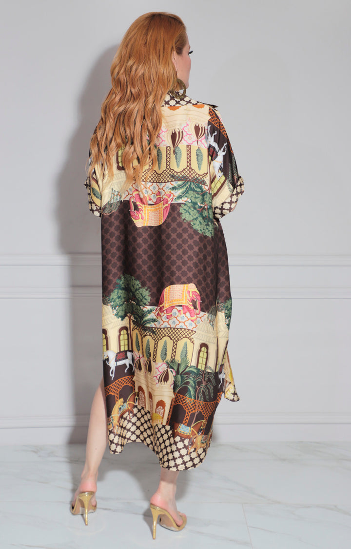 Vestido camisero estampado