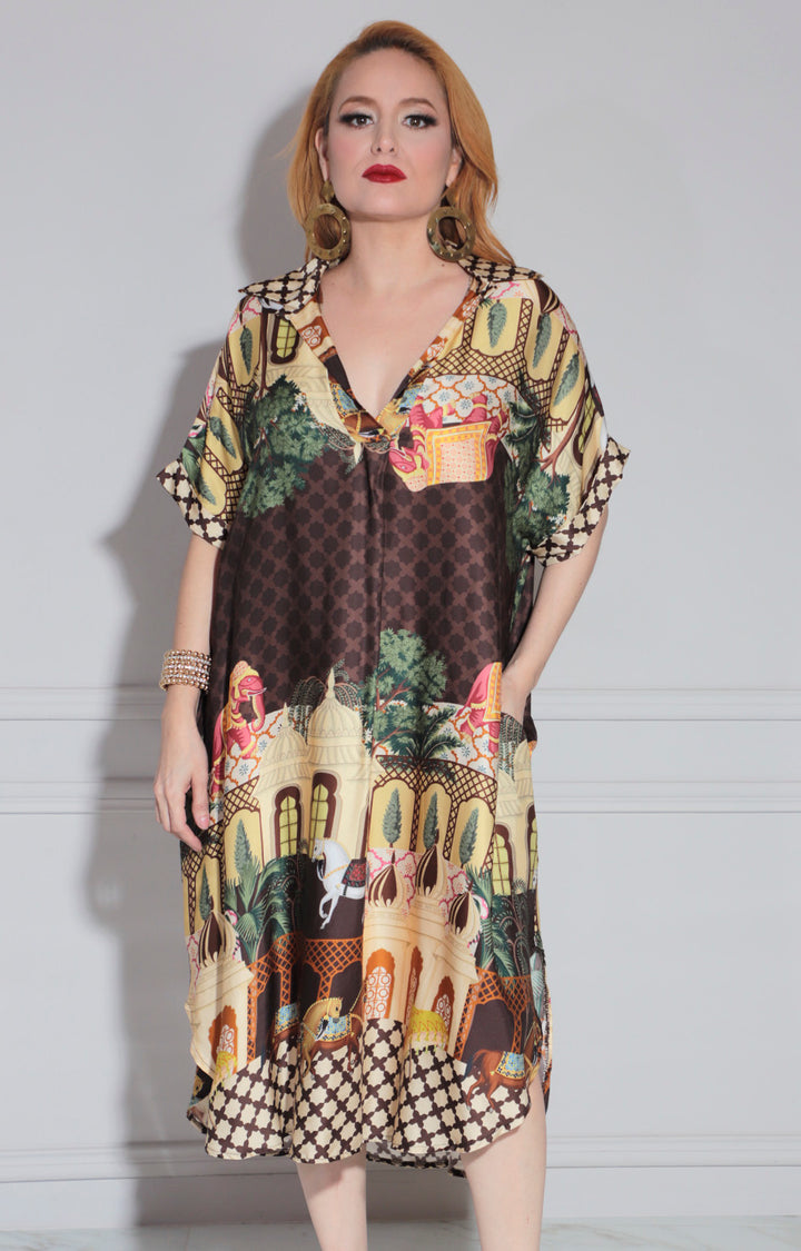 Vestido camisero estampado