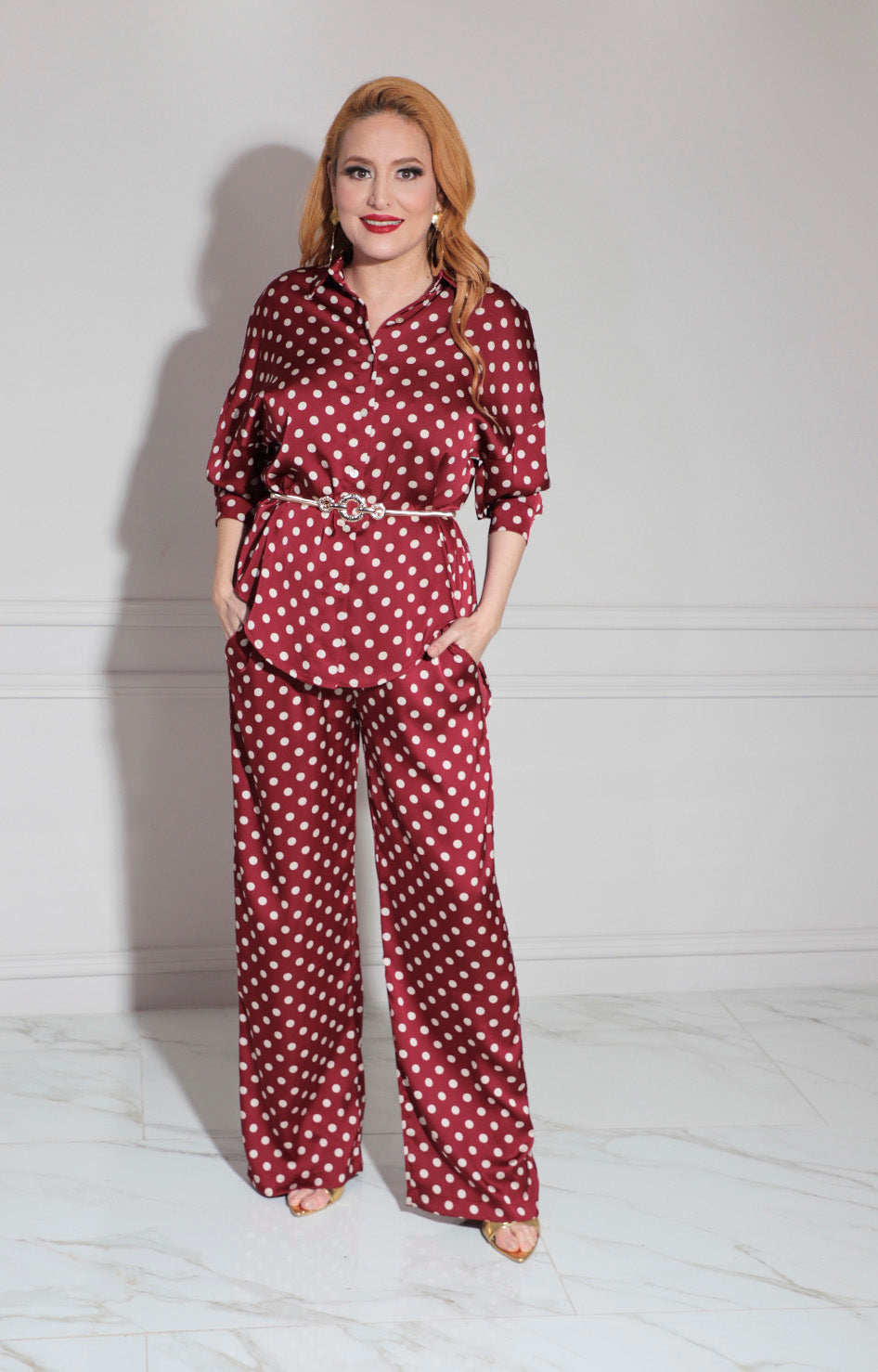 Cojunto vino polka-dots