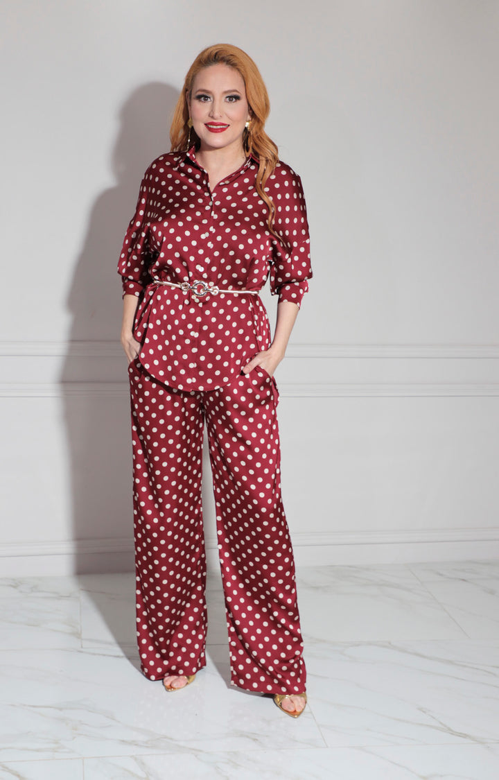 Cojunto vino polka-dots