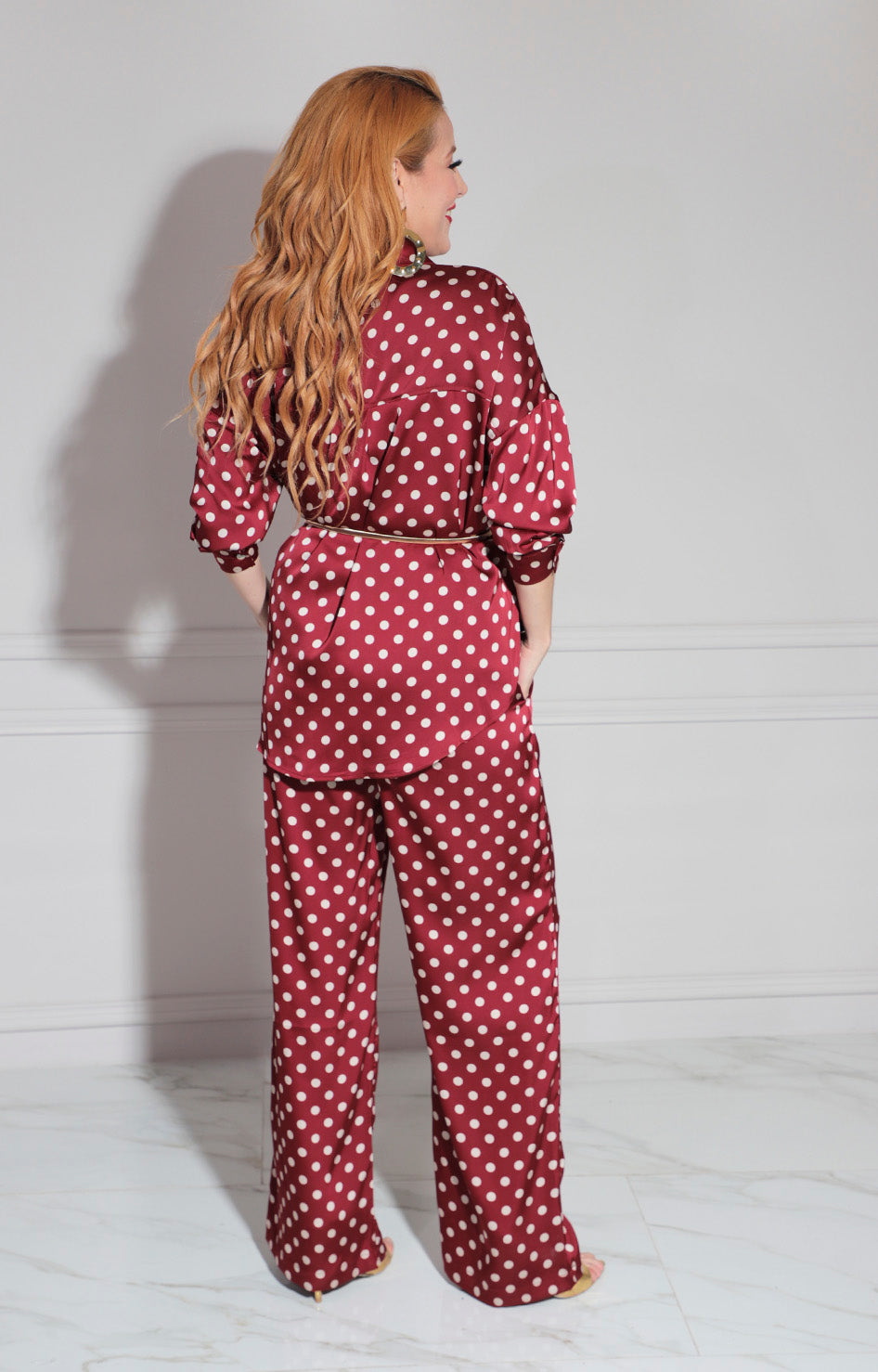 Cojunto vino polka-dots