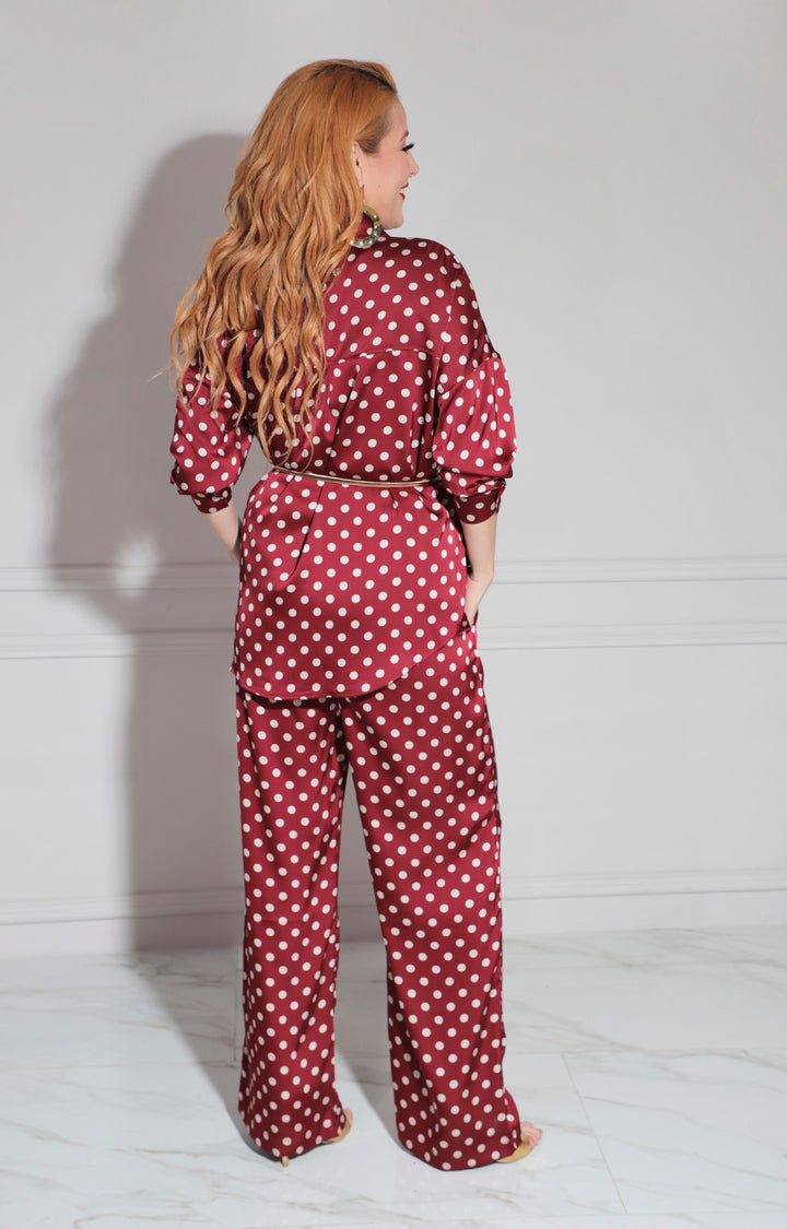 Cojunto vino polka-dots