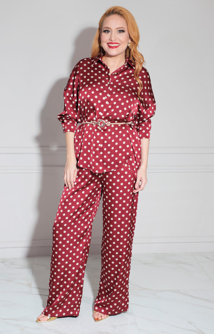Cojunto vino polka-dots