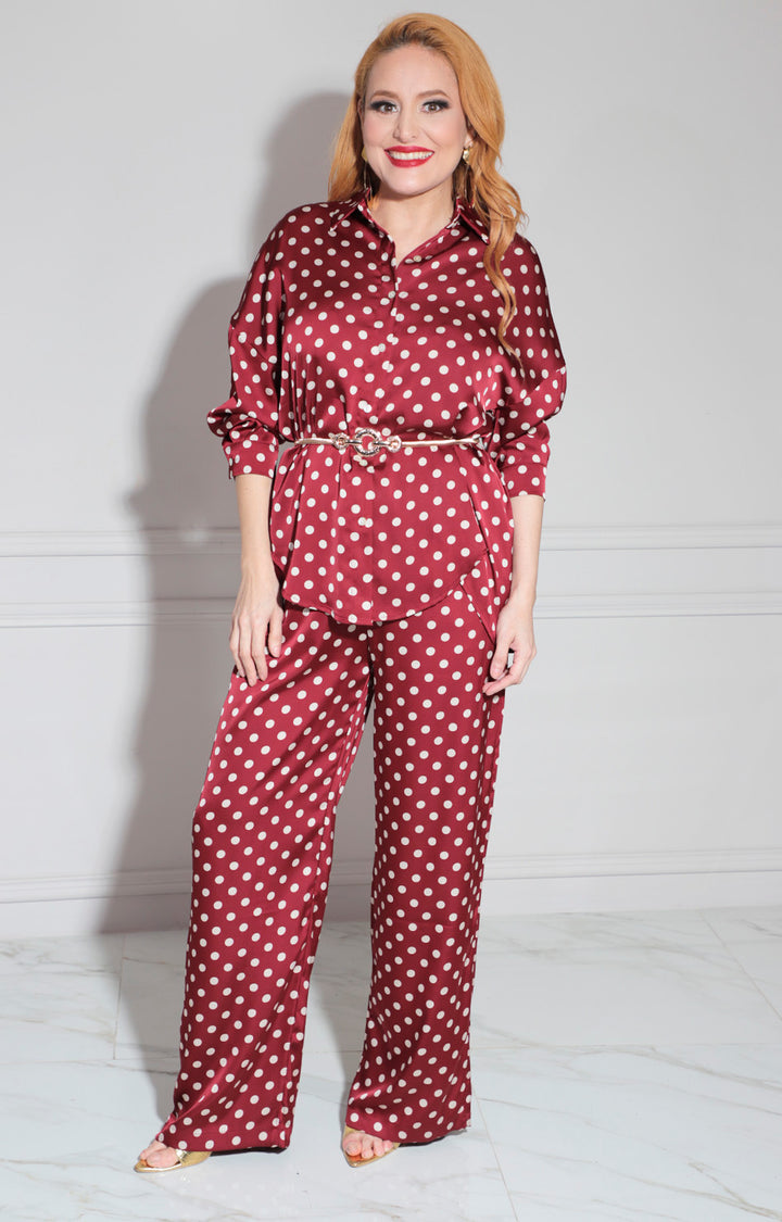Cojunto vino polka-dots