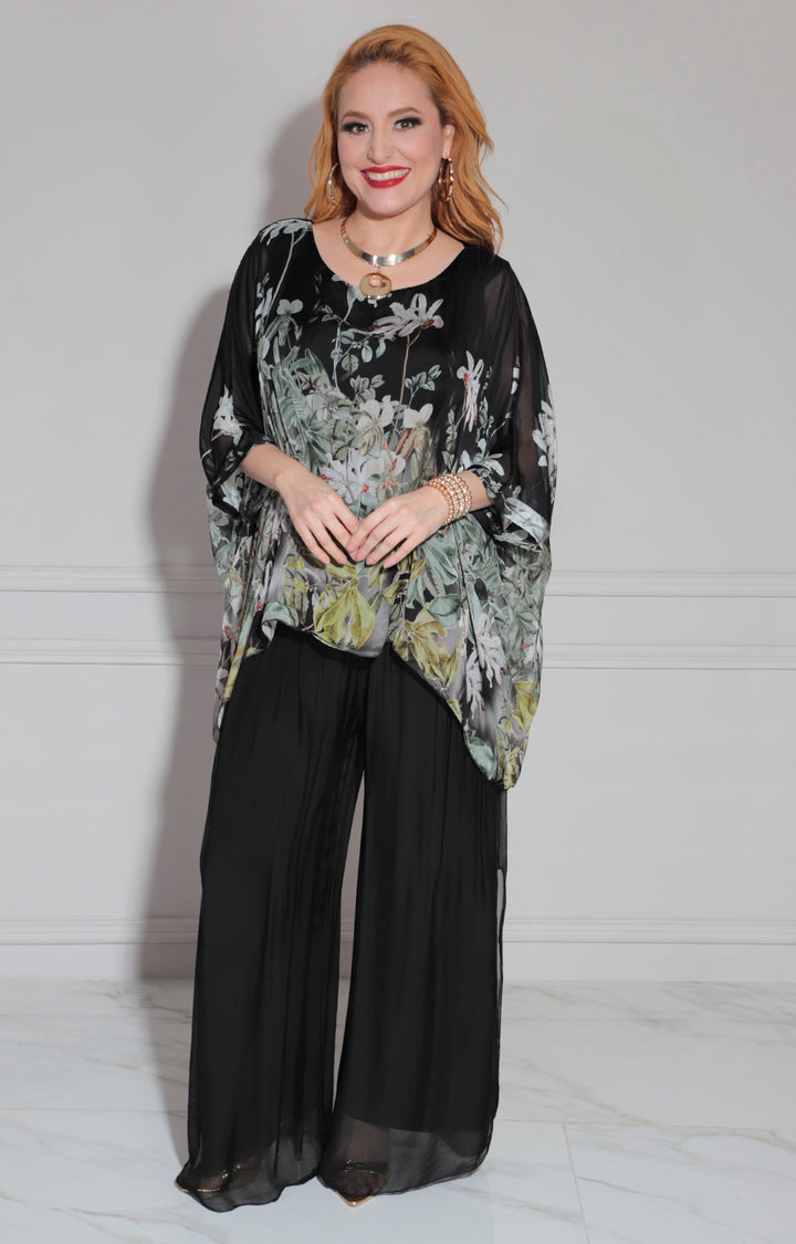 Conjunto negro estampado