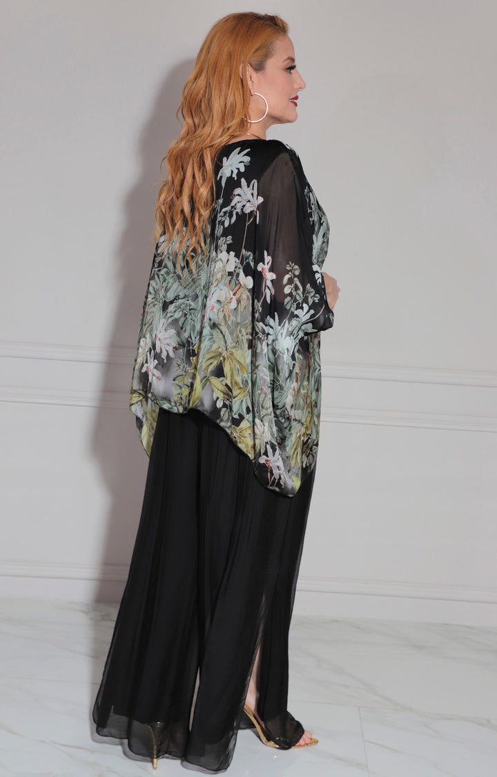 Conjunto negro estampado