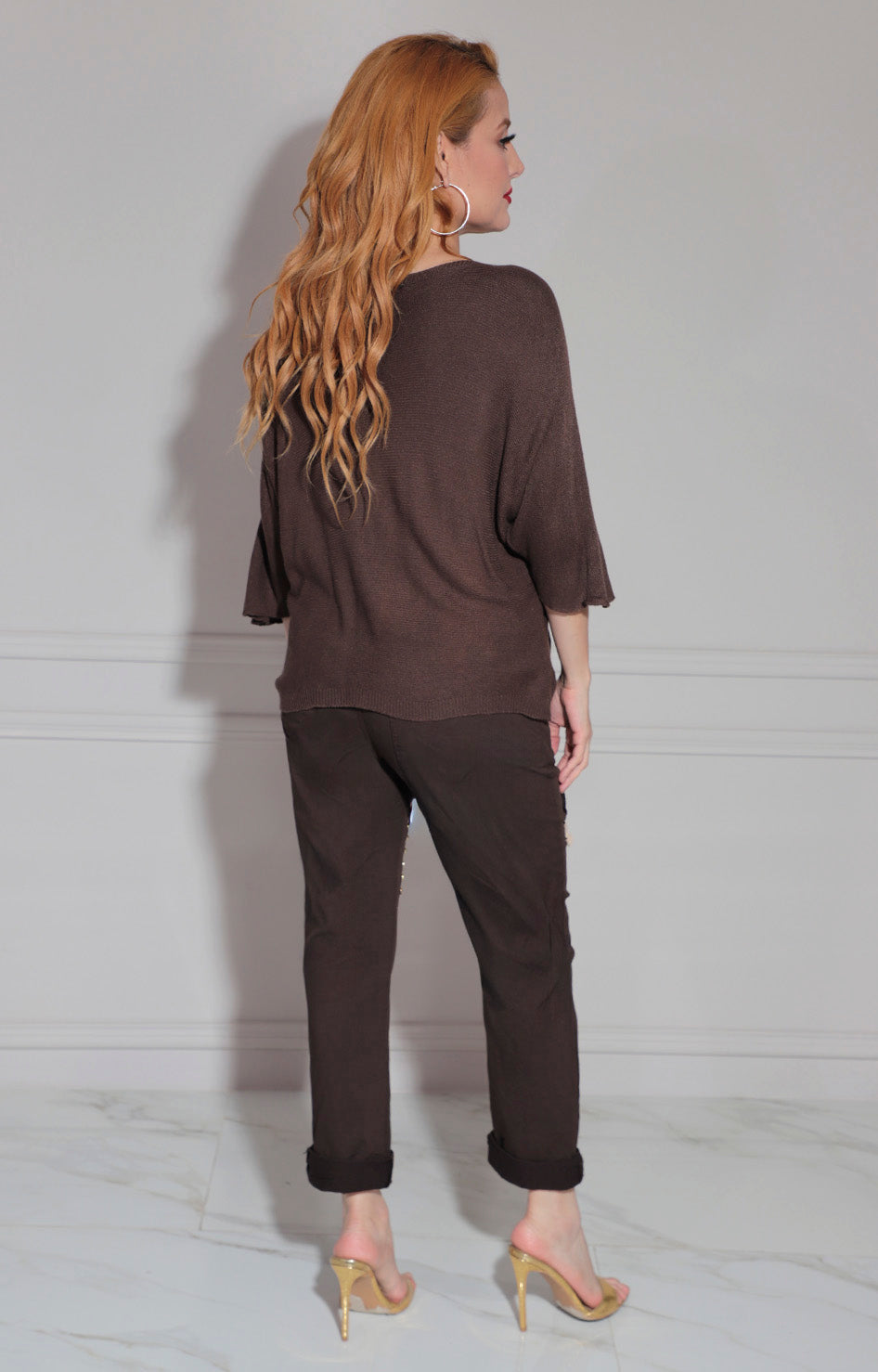 Conjunto estampado café