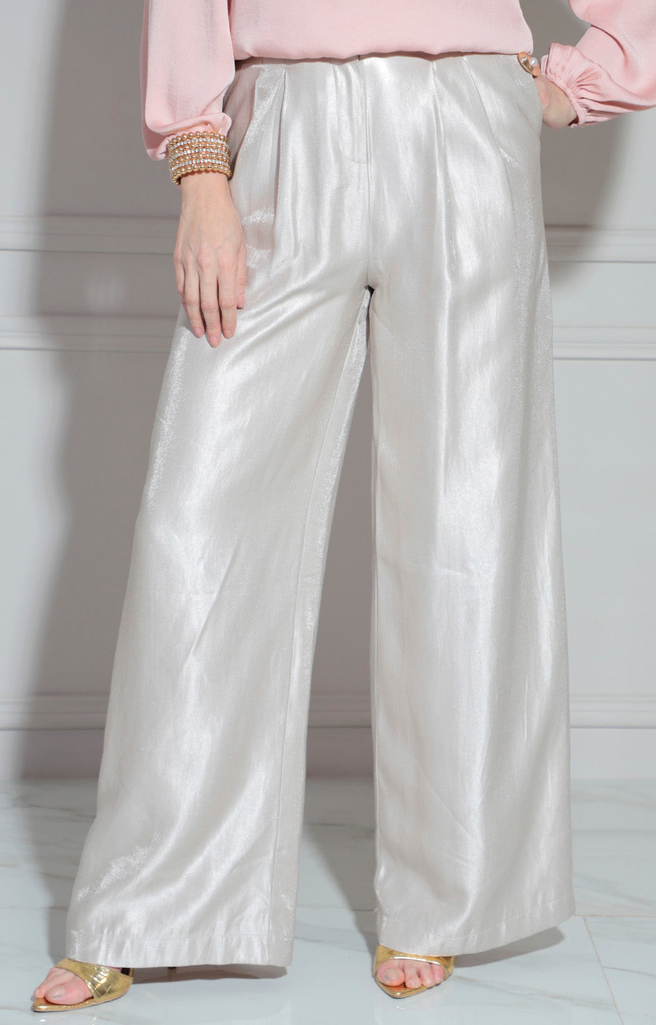 Pantalón beige recto