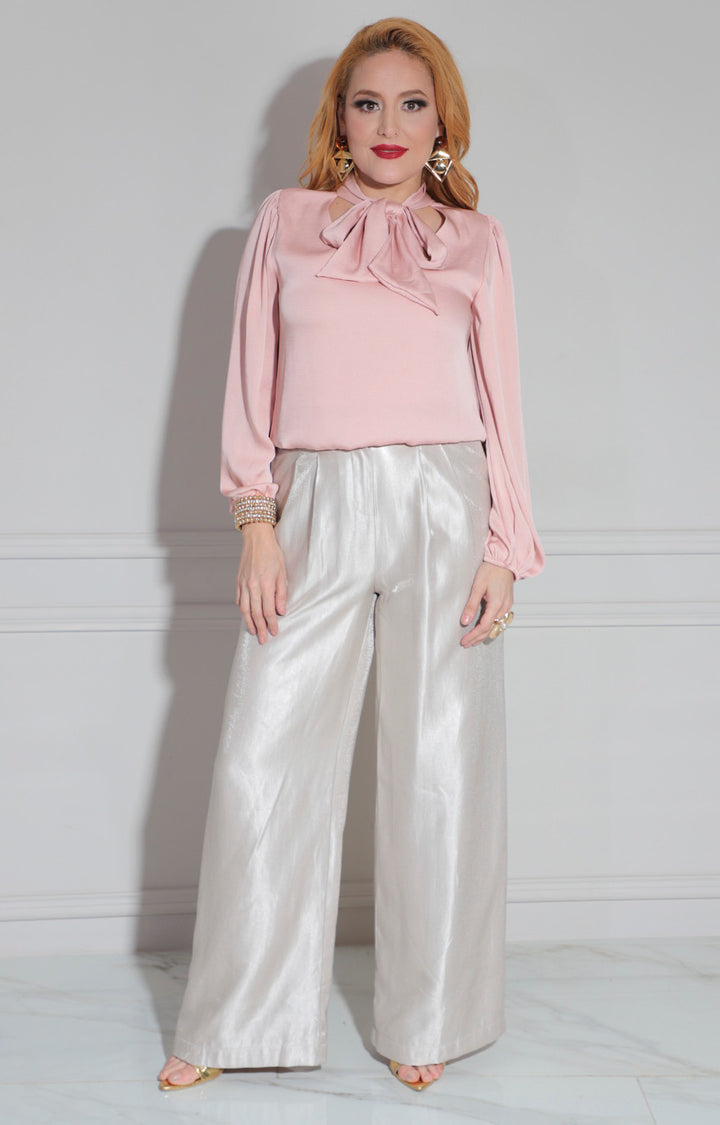 Pantalón beige recto